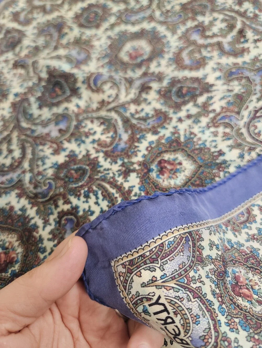 VTG Liberty Of London Silk Colorful Floral Accessory Belt Hair Bow Head Scarf